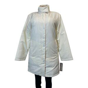 TG-27 Jones New York Small Women's Winter Puffer Coat Ivory Insulated Jacket